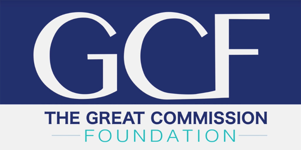 The Great Commission Foundation (GCF) logo of the letters "G C F"
